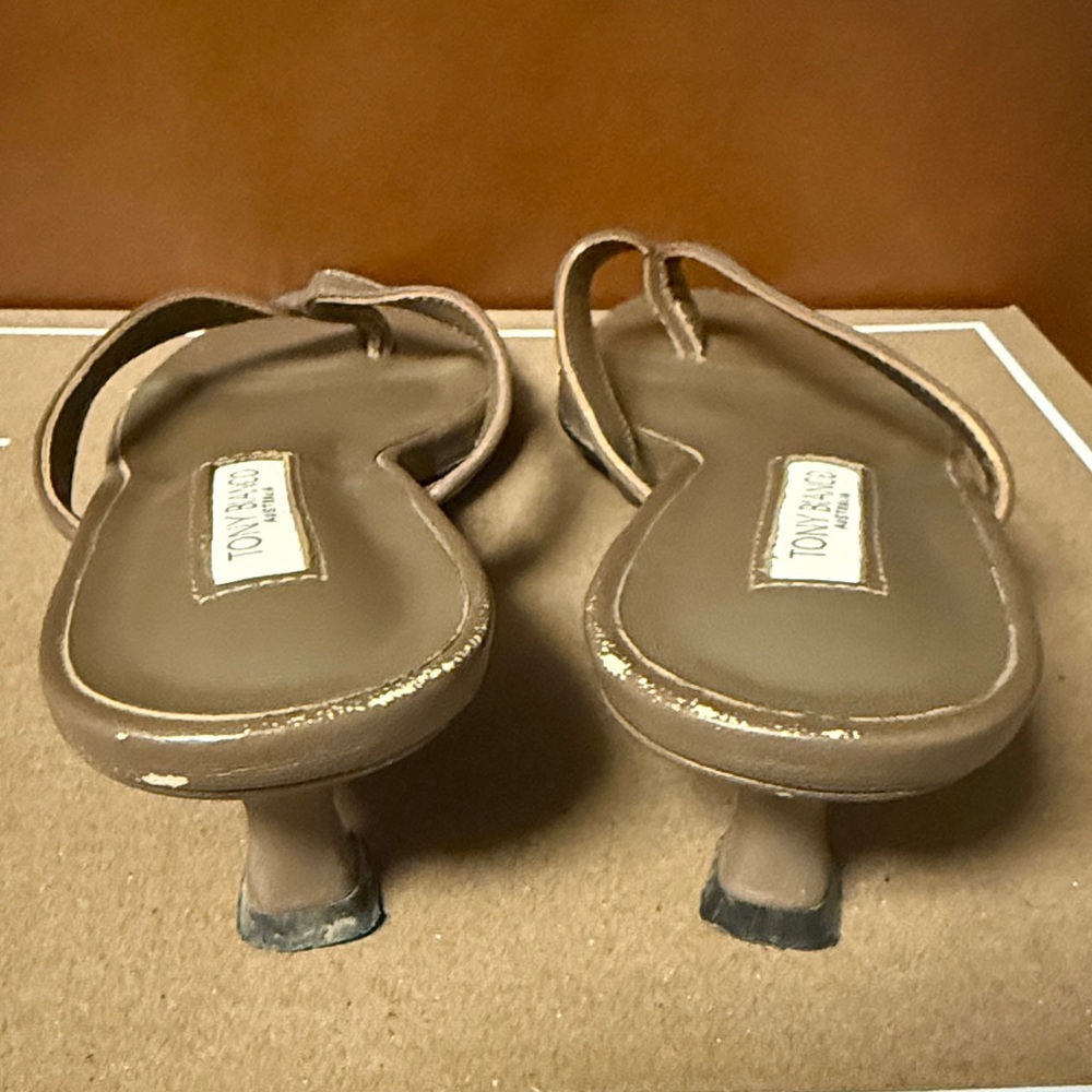 Tony Bianco Pluto Sandal Liqueur Brown Heeled Flip Flops Thong Heels 5.5 / 35.5 - Picture 10 of 12